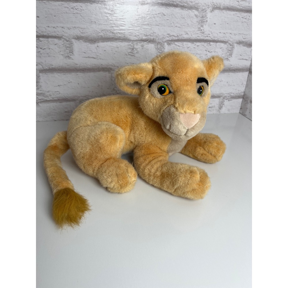 Vintage 90s Disney Store Lion King Nala Plush Stuffed Animal Toy Lying Cub